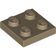 Lego destička 2x2, tmavě béžová (4497081, 6047415)